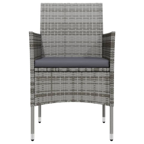 5-częściowy zestaw mebli ogrodowych z poduszkami, szaro-czarny