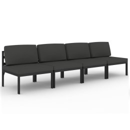 4-os. sofa ogrodowa z poduszkami, aluminium, antracytowa