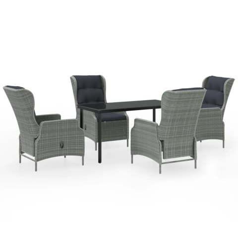 5-częściowy zestaw mebli ogrodowych, jasnoszary
