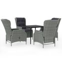5-częściowy zestaw mebli ogrodowych, jasnoszary