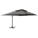 Parasol ogrodowy Cantilever z podwójnym blatem, antracytowy 400x300 cm