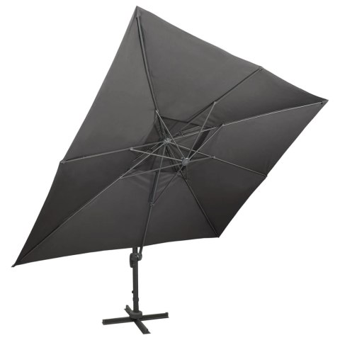 Parasol ogrodowy Cantilever z podwójnym blatem, antracytowy 400x300 cm