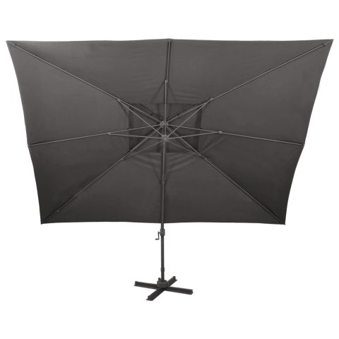 Parasol ogrodowy Cantilever z podwójnym blatem, antracytowy 400x300 cm