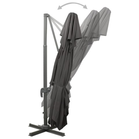 Parasol ogrodowy Cantilever z podwójnym blatem, antracytowy 400x300 cm