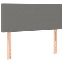 Łóżko kontynentalne z materacem, ciemnoszara tkanina 90x200 cm