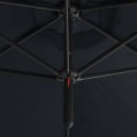 Podwójny parasol na stalowym słupku, antracytowy, 600 cm