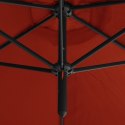 Podwójny parasol na stalowym słupku, terakotowy, 600 cm