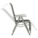 Rozkładane krzesło ogrodowe, textilene i aluminium, srebrne
