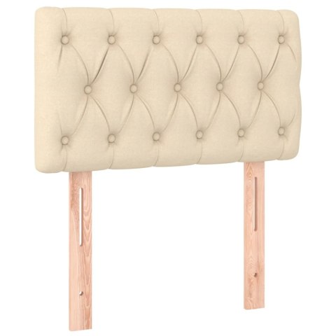 Łóżko kontynentalne z materacem, kremowe, 80x200 cm, tkanina