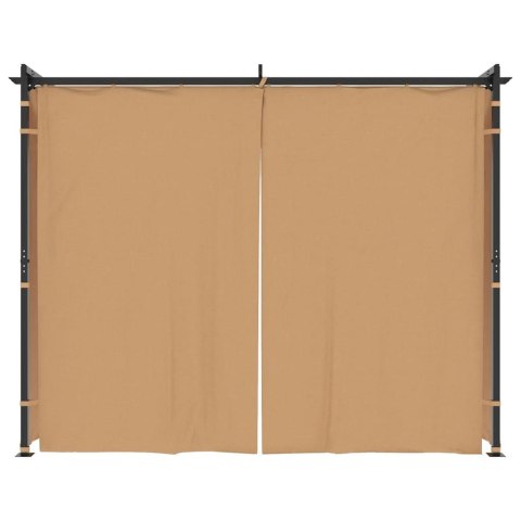 Altana ogrodowa z zasłonami, 3 x 3 m, antracytowa, stal