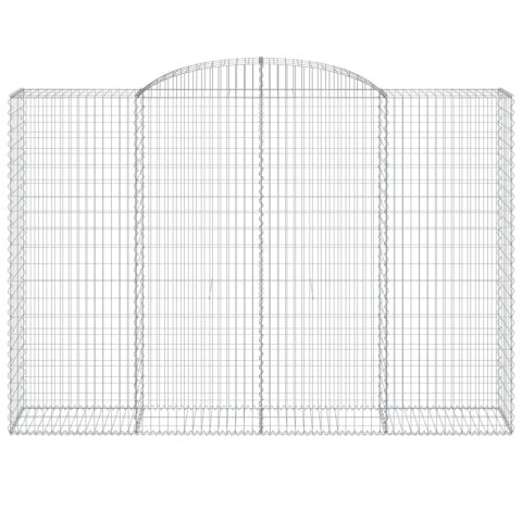 Kosze gabionowe, 10 szt, 300x50x200/220cm, galwanizowane żelazo