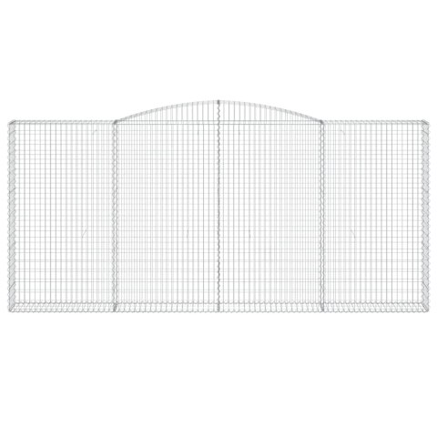 Kosze gabionowe, 10 szt, 400x30x180/200cm, galwanizowane żelazo