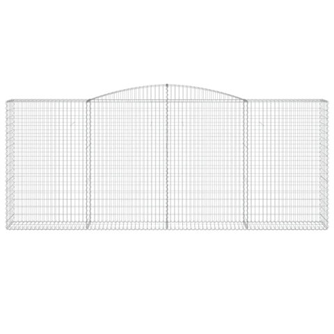 Kosze gabionowe, 15 szt, 400x50x160/180cm, galwanizowane żelazo