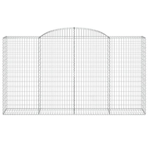 Kosze gabionowe z łukiem, 4 szt., 300x50x160/180 cm, żelazo