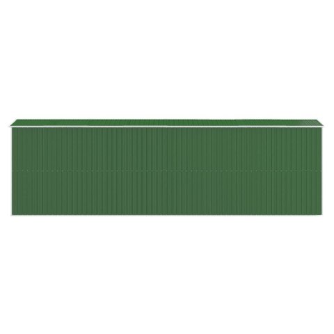 Szopa ogrodowa, zielona, 192x606x223 cm, stal galwanizowana