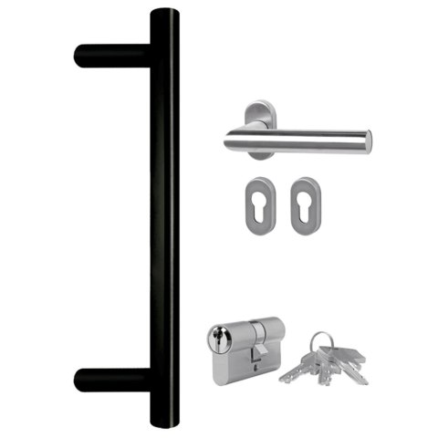 Drzwi wejściowe, antracytowe, 108x200 cm, PVC