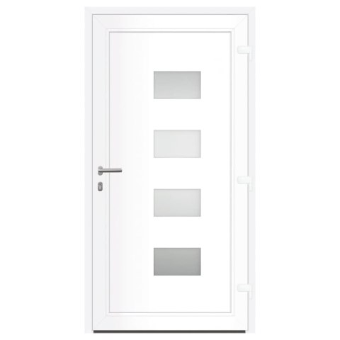 Drzwi wejściowe, antracytowe, 110x210 cm, aluminium i PVC