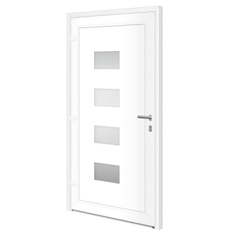 Drzwi wejściowe, antracytowe, 110x210 cm, aluminium i PVC