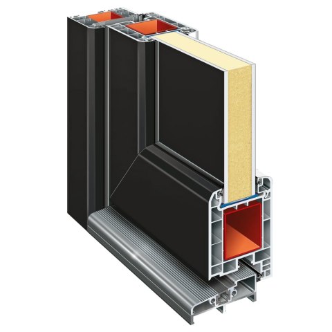Drzwi wejściowe, antracytowe, 88x200 cm, PVC