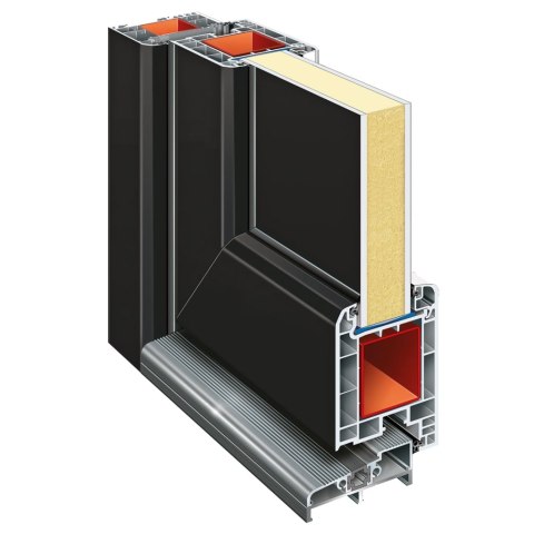 Drzwi wejściowe, antracytowe, 98x208 cm, PVC