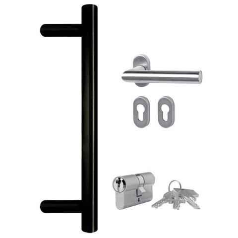 Drzwi wejściowe, białe, 88x200 cm, PVC