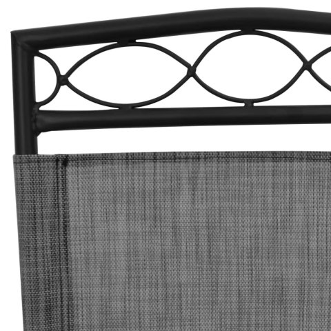 Składane krzesła ogrodowe 8 szt., szary melanż stal i textilene