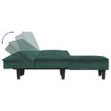 Sofa rozkładana L, ciemnozielona, 255x140x70 cm, aksamit