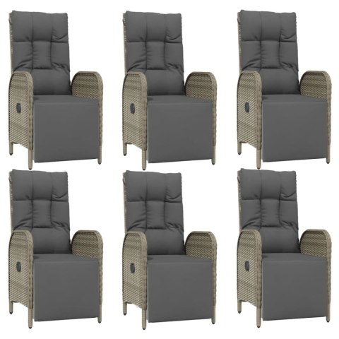 7-cz. zestaw mebli ogrodowych z poduszkami, szary rattan PE