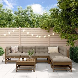 7-cz. zestaw wypoczynkowy do ogrodu, poduszki, miodowy, drewno