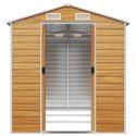 Domek ogrodowy jasnobrązowy 191x300x198 cm ocynkowana stal