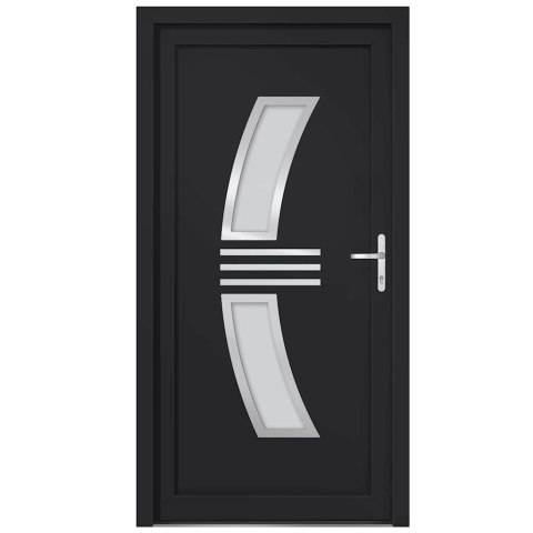 Drzwi wejściowe, antracytowe, 88x200 cm, PVC