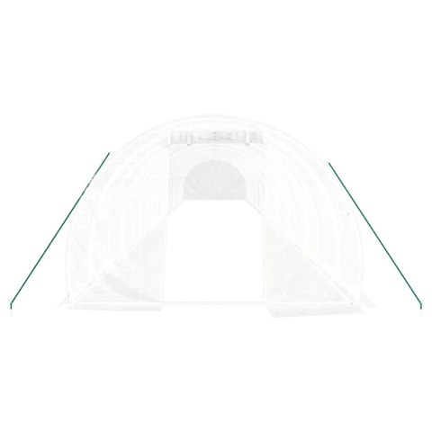 Szklarnia ze stalową ramą, biała, 54 m², 18x3x2 m