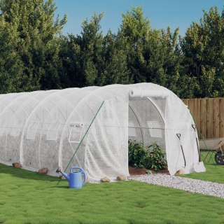 Szklarnia ze stalową ramą, biała, 72 m², 24x3x2 m