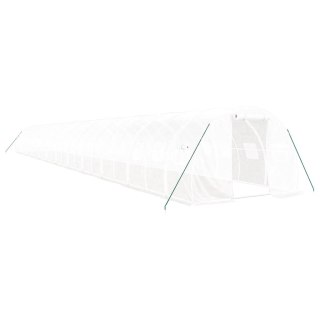 Szklarnia ze stalową ramą, biała, 72 m², 24x3x2 m