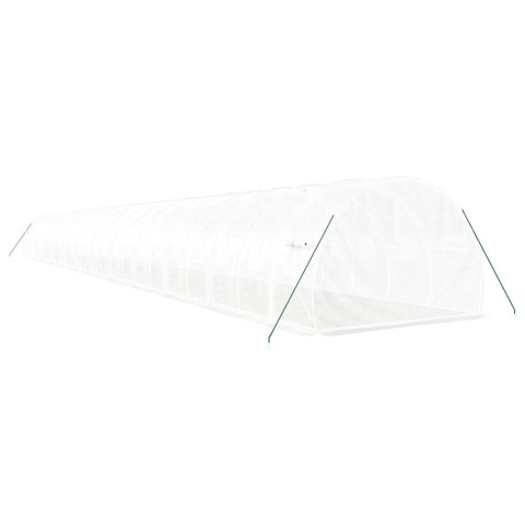 Szklarnia ze stalową ramą, biała, 72 m², 24x3x2 m