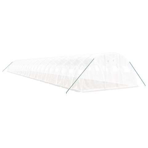 Szklarnia ze stalową ramą, biała, 96 m², 24x4x2 m
