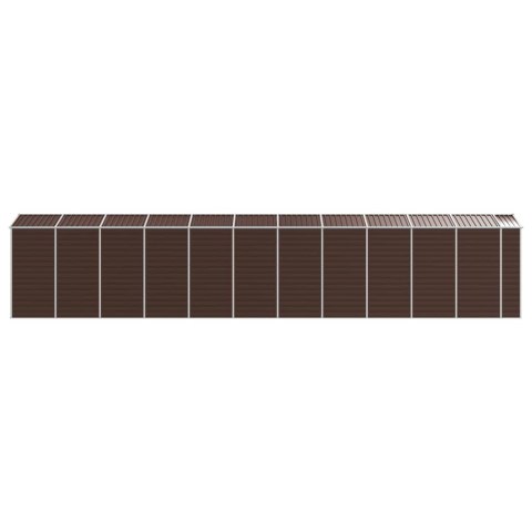 Szopa ogrodowa, brązowa, 191x980x198 cm, stal galwanizowana