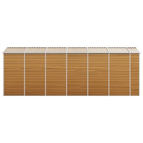 Szopa ogrodowa, jasny brąz, 191x555x198 cm, stal galwanizowana