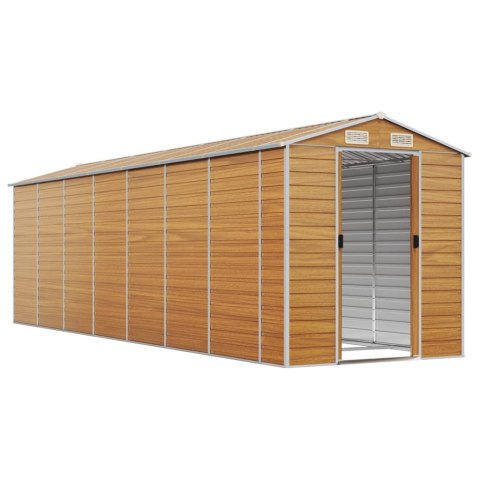 Szopa ogrodowa, jasny brąz, 191x640x198 cm, stal galwanizowana