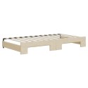 Sofa rozsuwana z szufladami, kremowa, 100x200 cm, tkanina