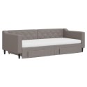 Sofa rozsuwana z szufladami, taupe, 90x200 cm, tkanina