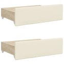 Sofa rozsuwana z szufladami, kremowa, 90x200 cm, sztuczna skóra