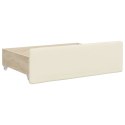 Sofa rozsuwana z szufladami, kremowa, 90x200 cm, sztuczna skóra