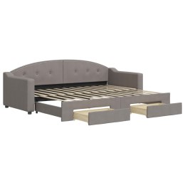 Sofa rozsuwana z szufladami, taupe, 80x200 cm, tkanina
