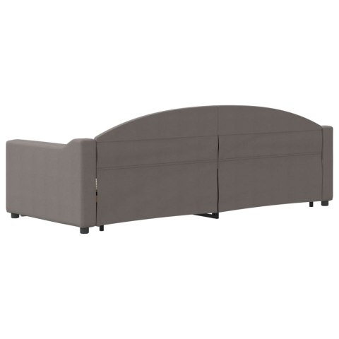 Sofa rozsuwana z szufladami, taupe, 80x200 cm, tkanina
