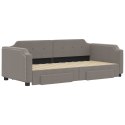 Sofa rozsuwana z szufladami, taupe, 80x200 cm, tkanina