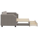 Sofa rozsuwana z szufladami, taupe, 80x200 cm, tkanina