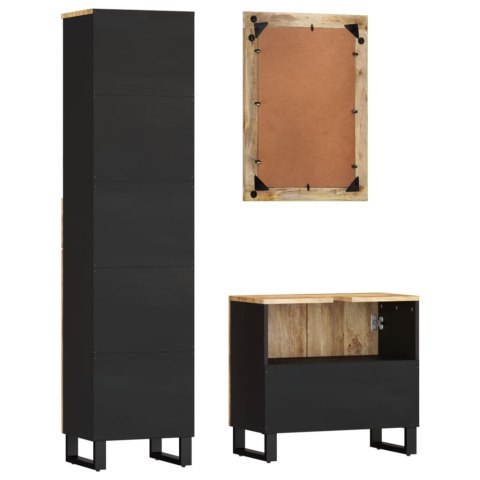 3-cz. zestaw mebli łazienkowych, lite drewno mango