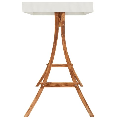 Huśtawka z zadaszeniem, lite drewno świerkowe w kolorze teku