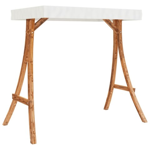 Huśtawka z zadaszeniem, lite drewno świerkowe w kolorze teku